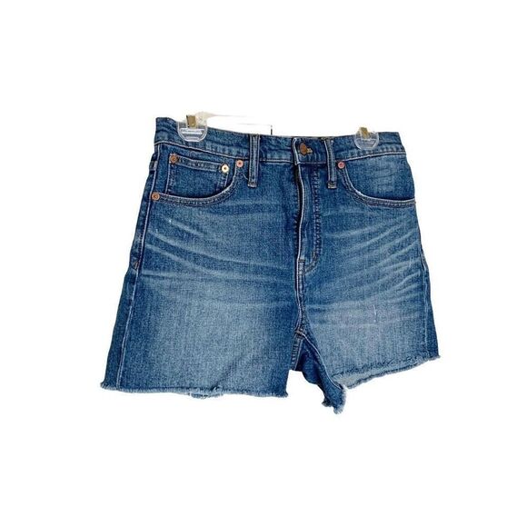 Madewell High-Rise Cut Off Edition Medium Wash Blue Denim Jean Shorts Women’s 27 - Picture 8 of 13